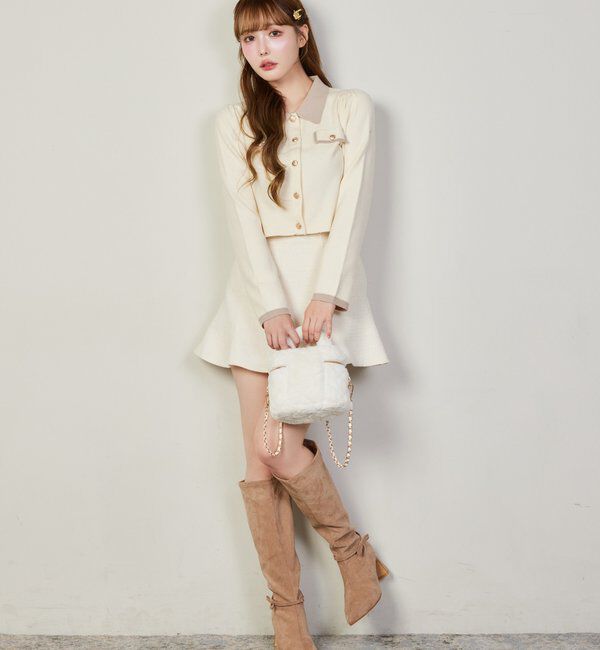  「【リボン取り外し可能】ポインテッドストレッチブーツ」|その他|