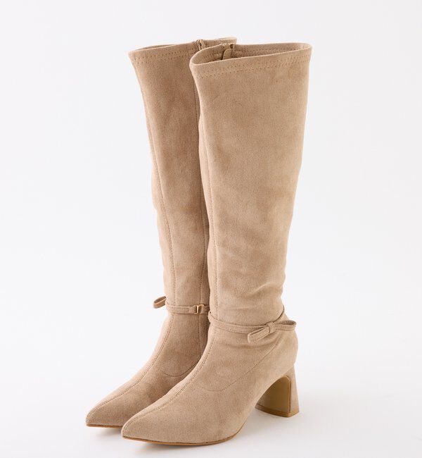  「【リボン取り外し可能】ポインテッドストレッチブーツ」|その他|