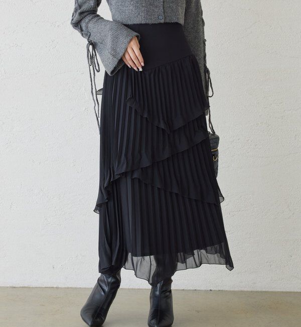  「プリーツティアードスカート」|スカート|
