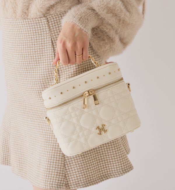  「スタッズ付キルティングバニティバッグ」|ショルダー・メッセンジャー|