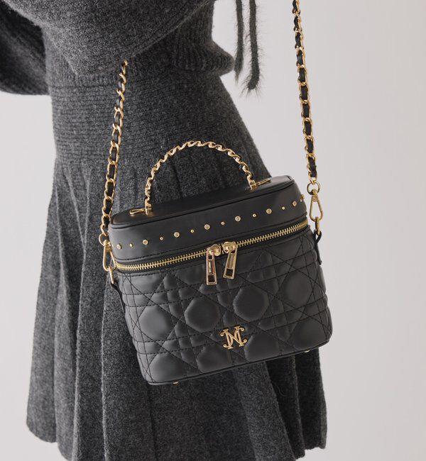  「スタッズ付キルティングバニティバッグ」|ショルダー・メッセンジャー|