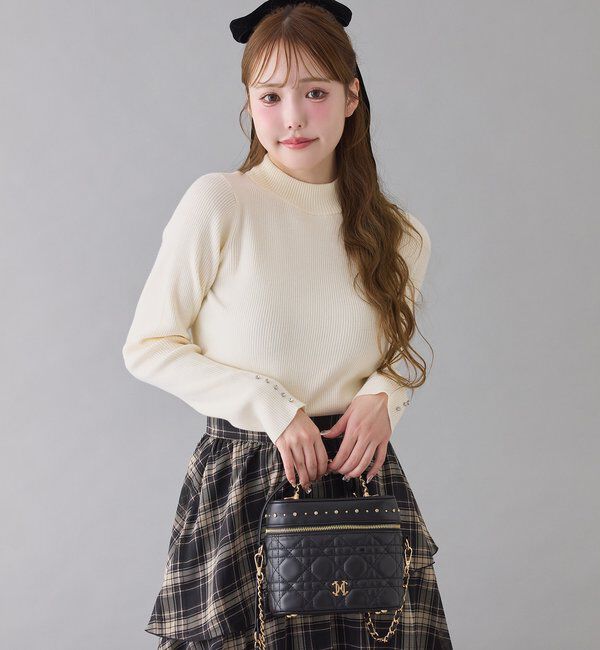  「スタッズ付キルティングバニティバッグ」|ショルダー・メッセンジャー|