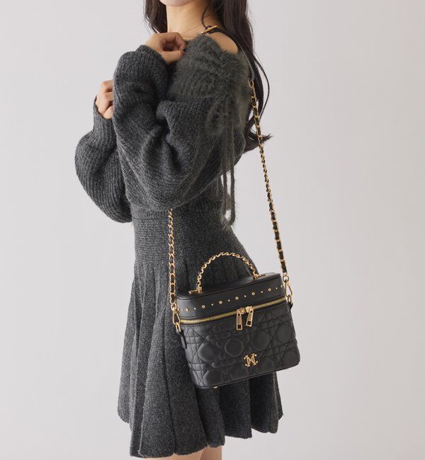  「スタッズ付キルティングバニティバッグ」|ショルダー・メッセンジャー|