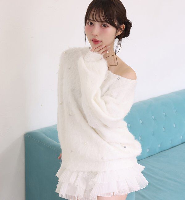  「ビジューシャギーニット」|ニット・セーター|