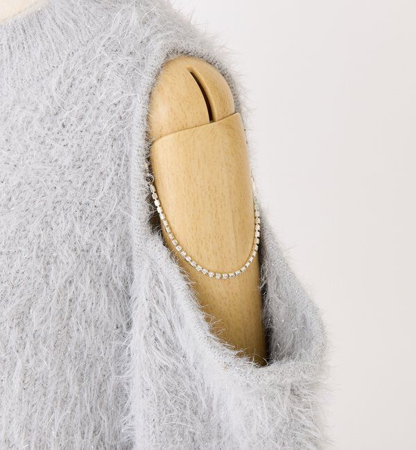  「肩あきビジューニットミニワンピ」|ワンピース|