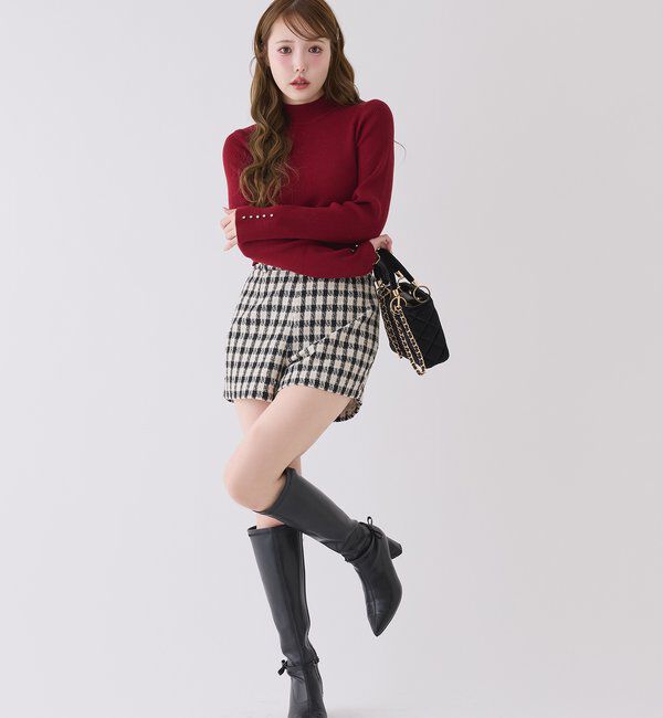  「袖ボタンプチハイニット」|ニット・セーター|