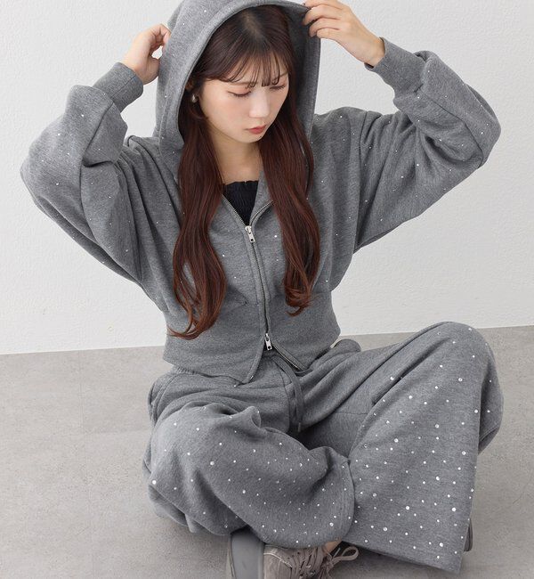  「【セットアップ可能】ビジューカットパンツ」|その他|