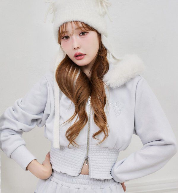  「【セットアップ可能】フェイクファーパーカー」|プルオーバー|