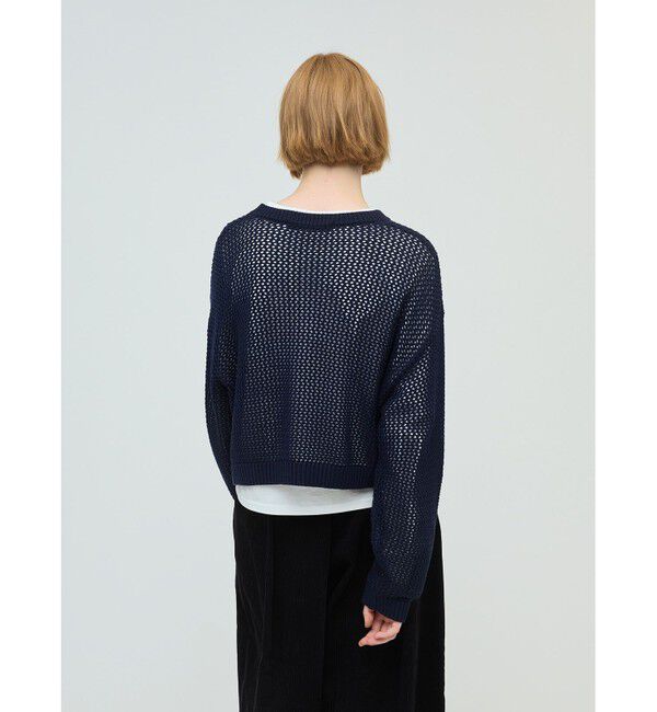 mizuiro ind「mizuiro ind メッシュクルーネックプルオーバー」|ニット・セーター|