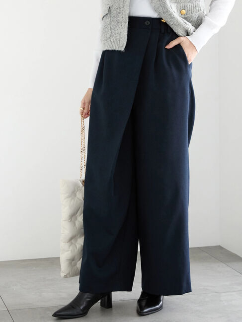 Te chichi「アシメタックワイドパンツ」|その他|ネイビー