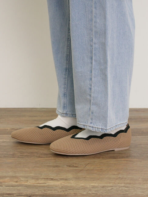 Samansa Mos2「ニットスカラップバレエシューズ」|ビジネス・ドレスシューズ|