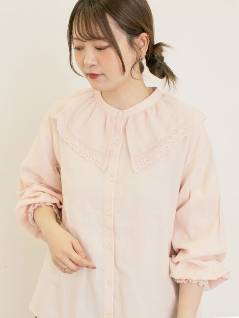 Samansa Mos2「レース襟ブラウス」|シャツ・ブラウス|
