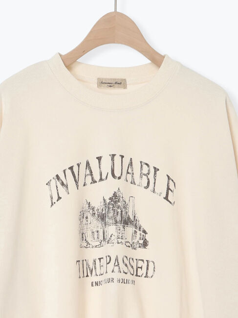 Samansa Mos2「プリントゆるスウェット」|Tシャツ・カットソー|