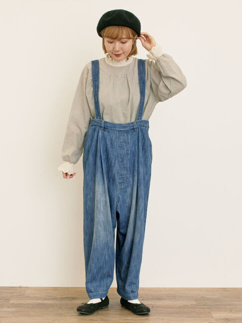 Samansa Mos2「デニム/ツイルサスペンダー付きパンツ」|その他|
