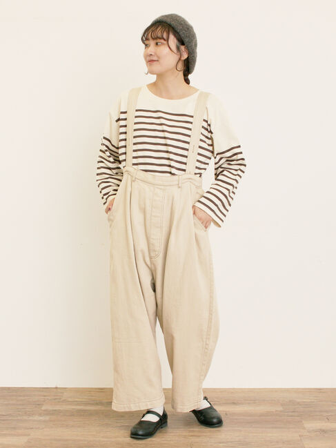 Samansa Mos2「デニム/ツイルサスペンダー付きパンツ」|その他|