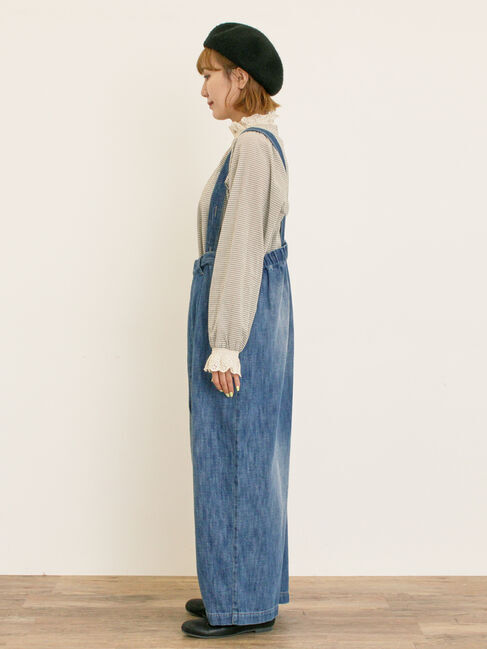 Samansa Mos2「デニム/ツイルサスペンダー付きパンツ」|その他|