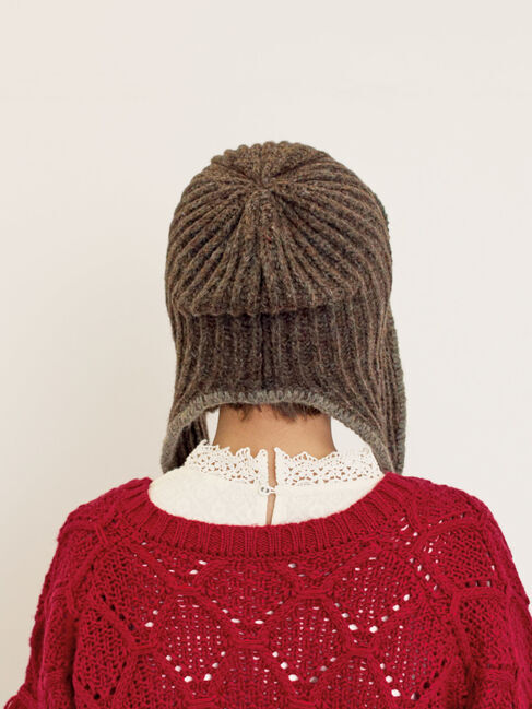 Samansa Mos2「配色ステッチニットフライトキャップ」|その他|