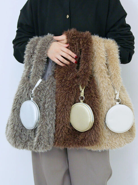 Samansa Mos2 blue「フェイクファーマルシェバッグ」|その他|