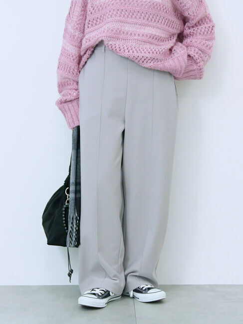 Samansa Mos2 blue「カットジョーゼット裏ボンディングパンツ」|その他|