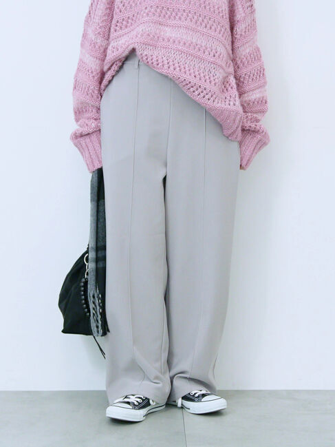 Samansa Mos2 blue「カットジョーゼット裏ボンディングパンツ」|その他|