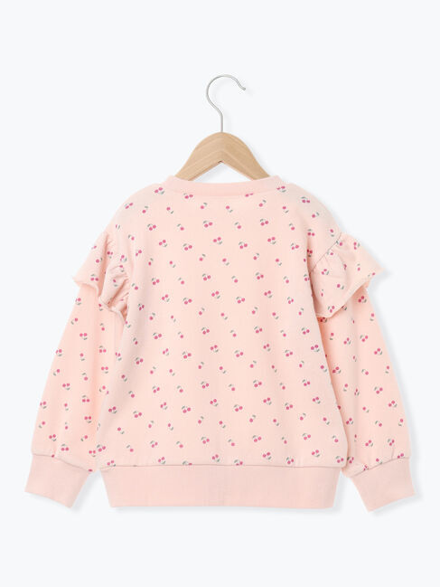 Samansa Mos2 Lagom「チェリー柄肩フリルトレーナー」|Tシャツ・カットソー|