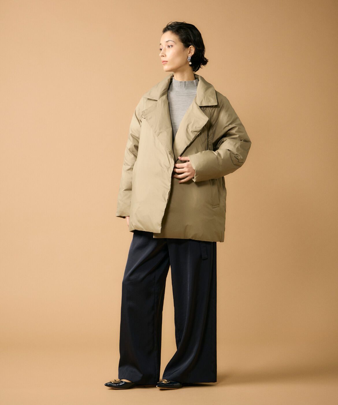 Le Souk「《大きいサイズ》シャギーチェスターコート」|ダウン|