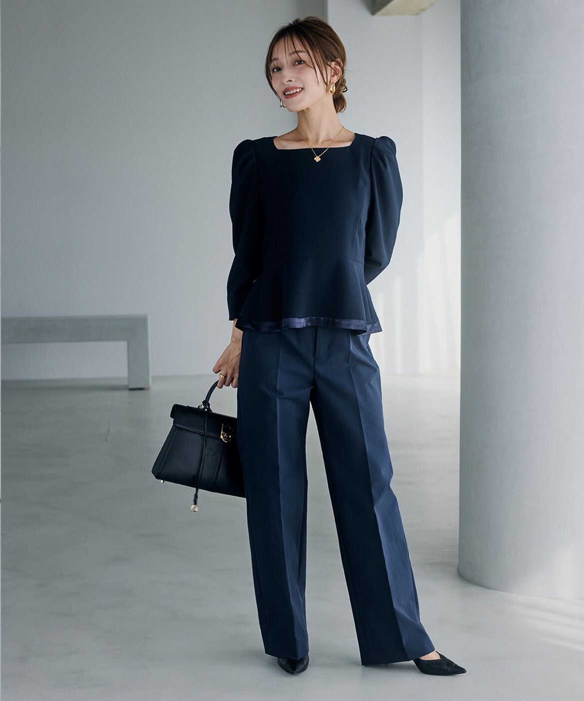 Maglie le cassetto「《M Maglie le cassetto&times;吉田理紗》華やぎペプラムブラウス」|シャツ・ブラウス|