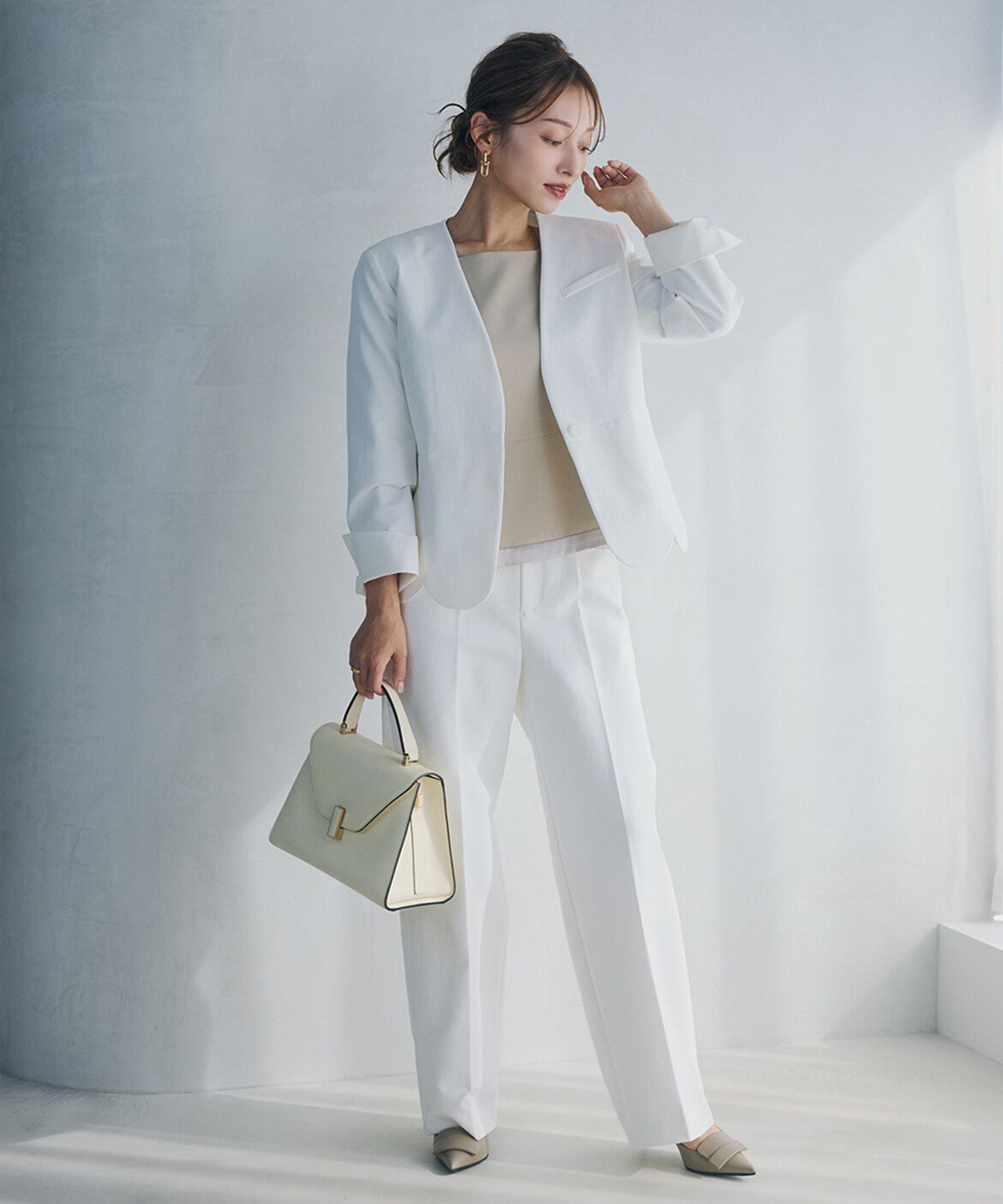 Maglie le cassetto「《M Maglie le cassetto&times;吉田理紗》華やぎペプラムブラウス」|シャツ・ブラウス|