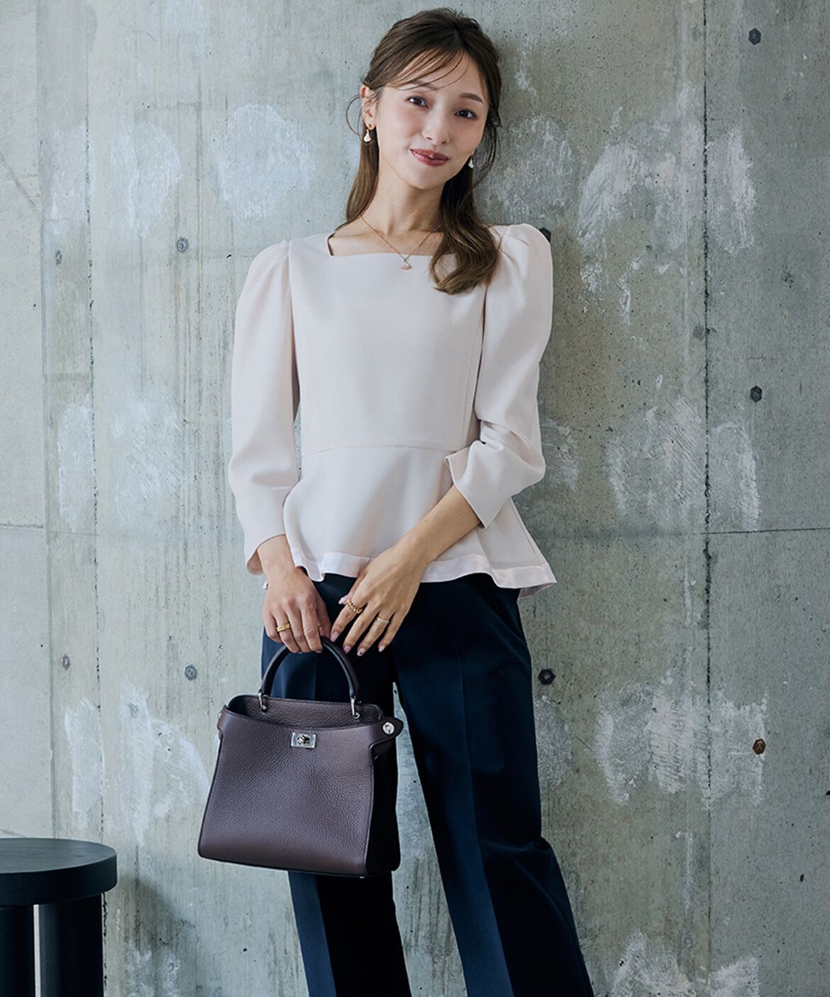 Maglie le cassetto「《M Maglie le cassetto&times;吉田理紗》華やぎペプラムブラウス」|シャツ・ブラウス|