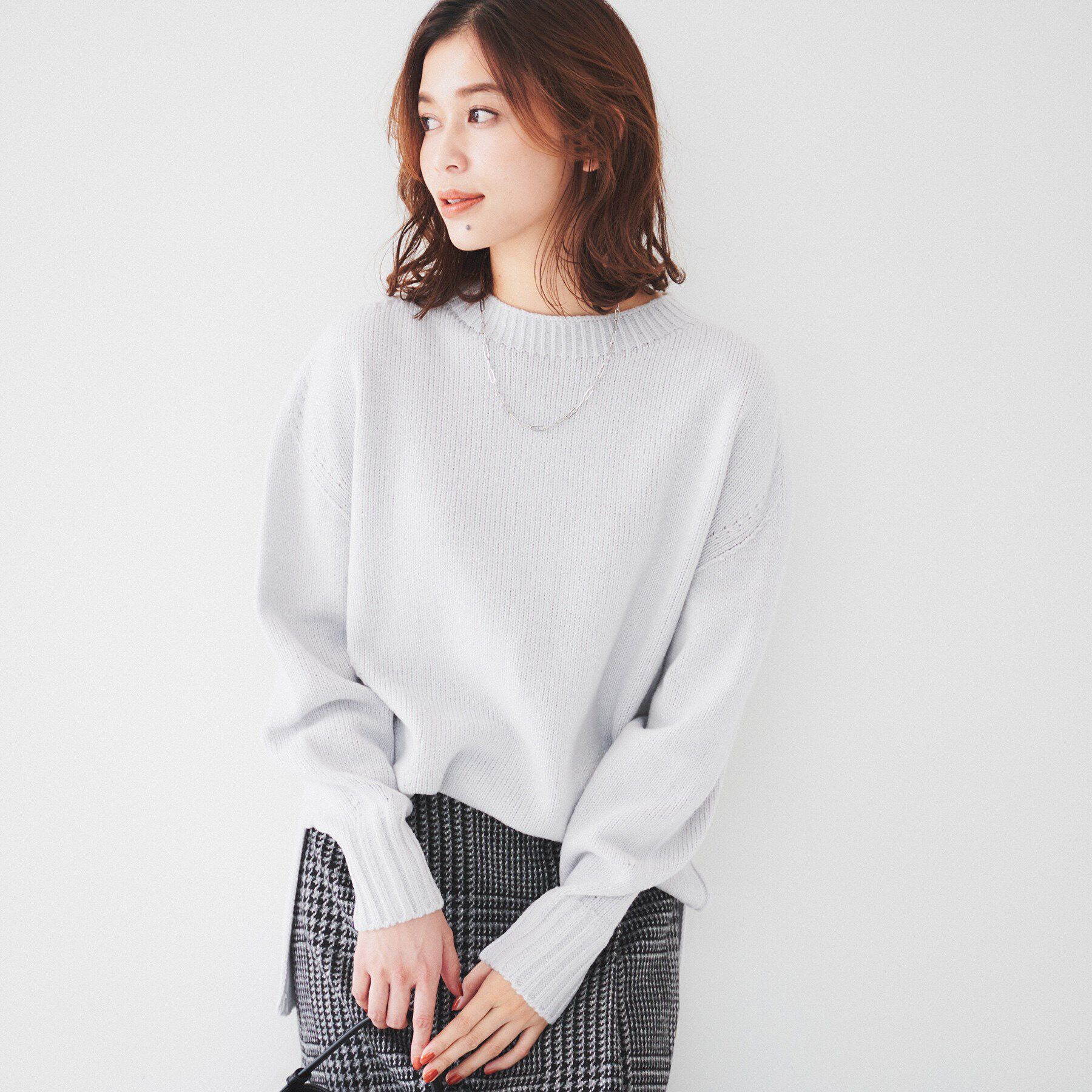 UNTITLED「【洗える/体型カバー】ミドルゲージ ロング丈ニット」|ニット・セーター|