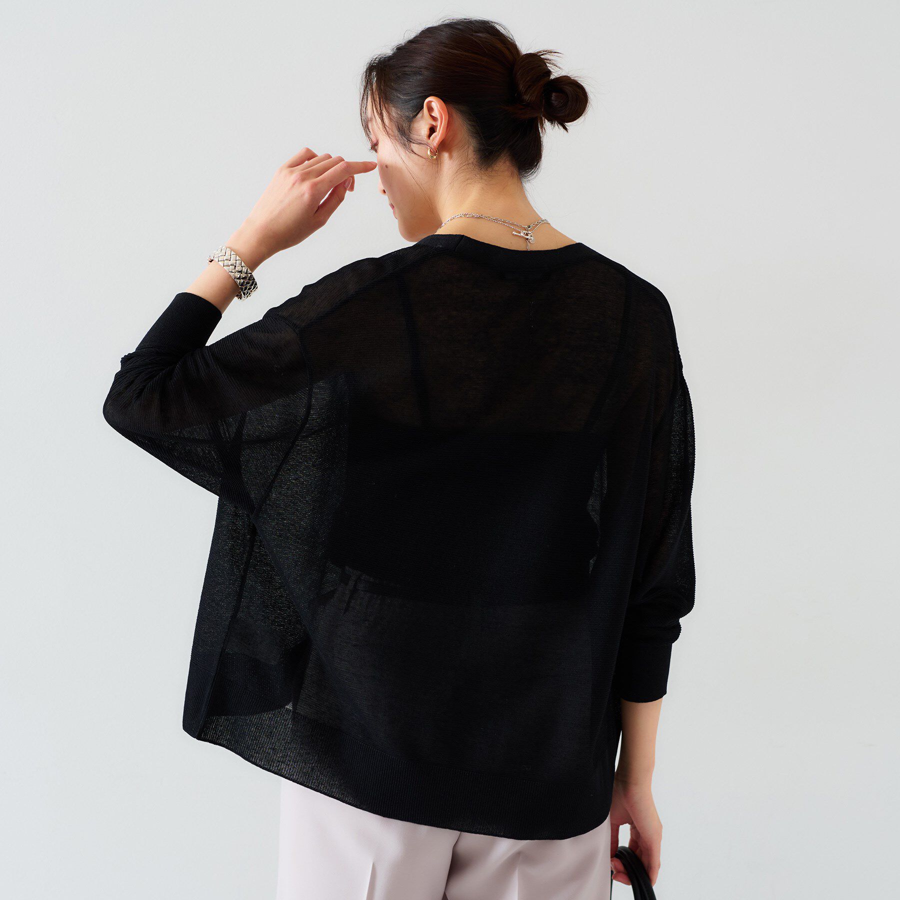 UNTITLED「【体型カバー/日除け】ドルマンスリーブ ガーターカーディガン」|カーディガン|