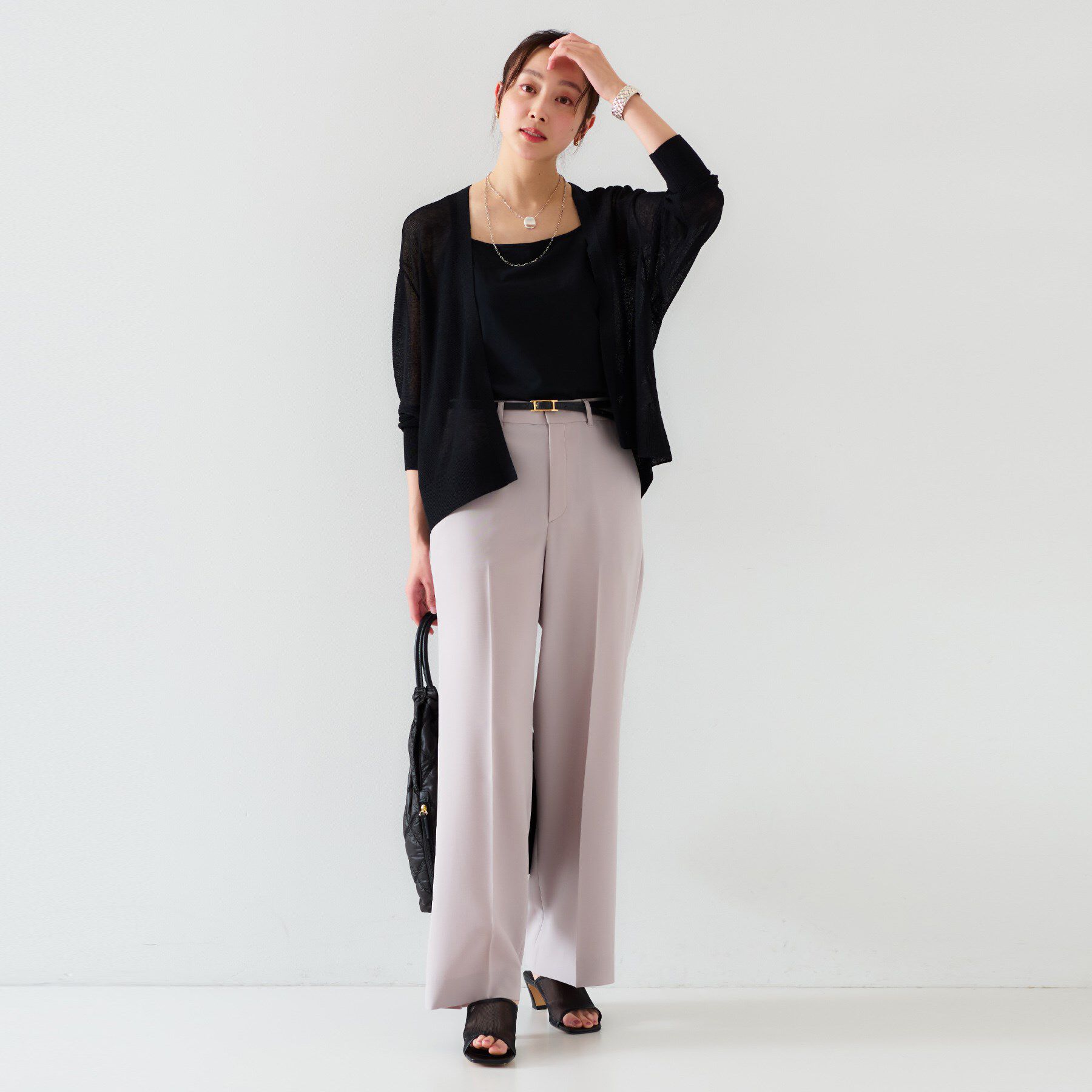 UNTITLED「【体型カバー/日除け】ドルマンスリーブ ガーターカーディガン」|カーディガン|