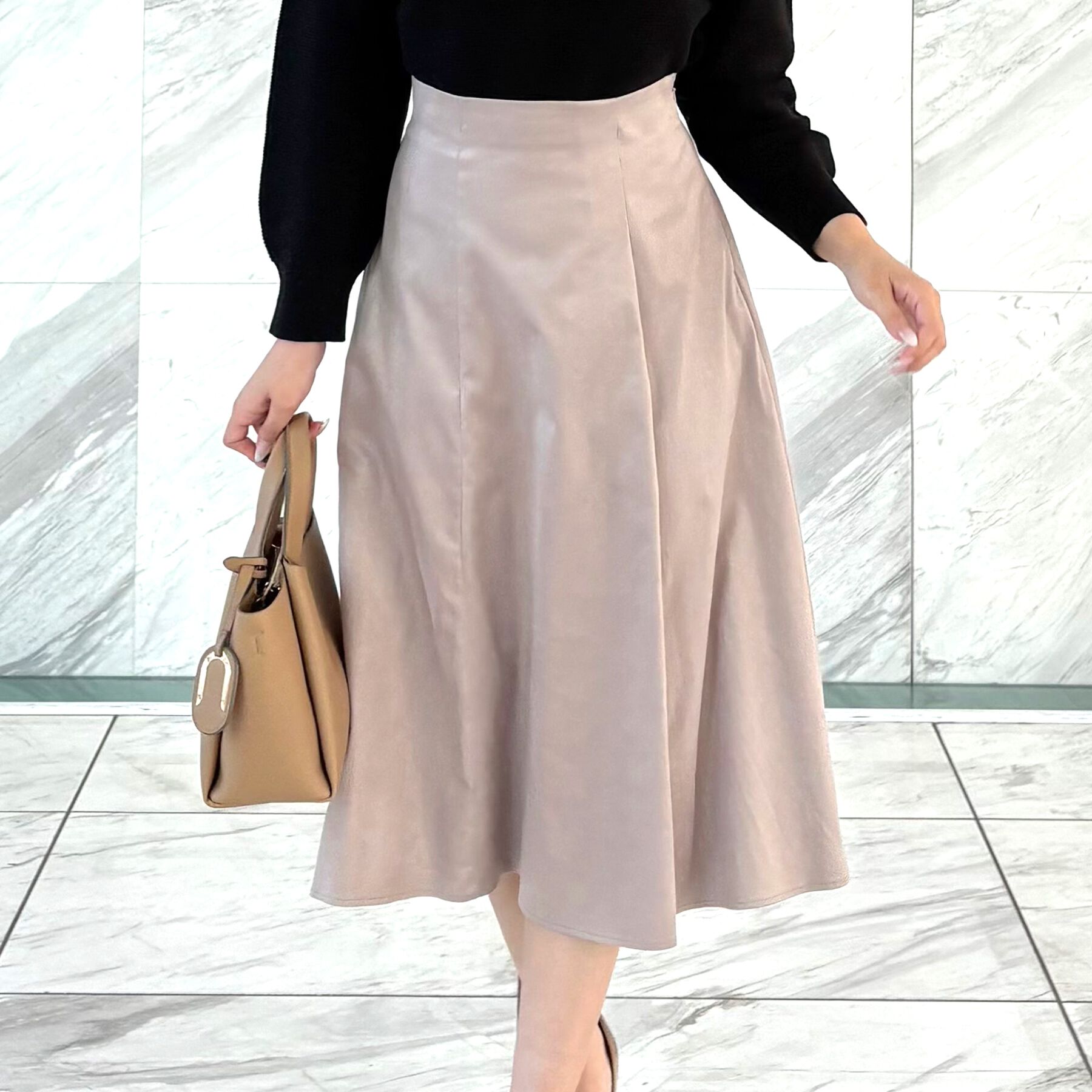 COUP DE CHANCE「【洗える／日本製】スェード調フレアースカート」|スカート|