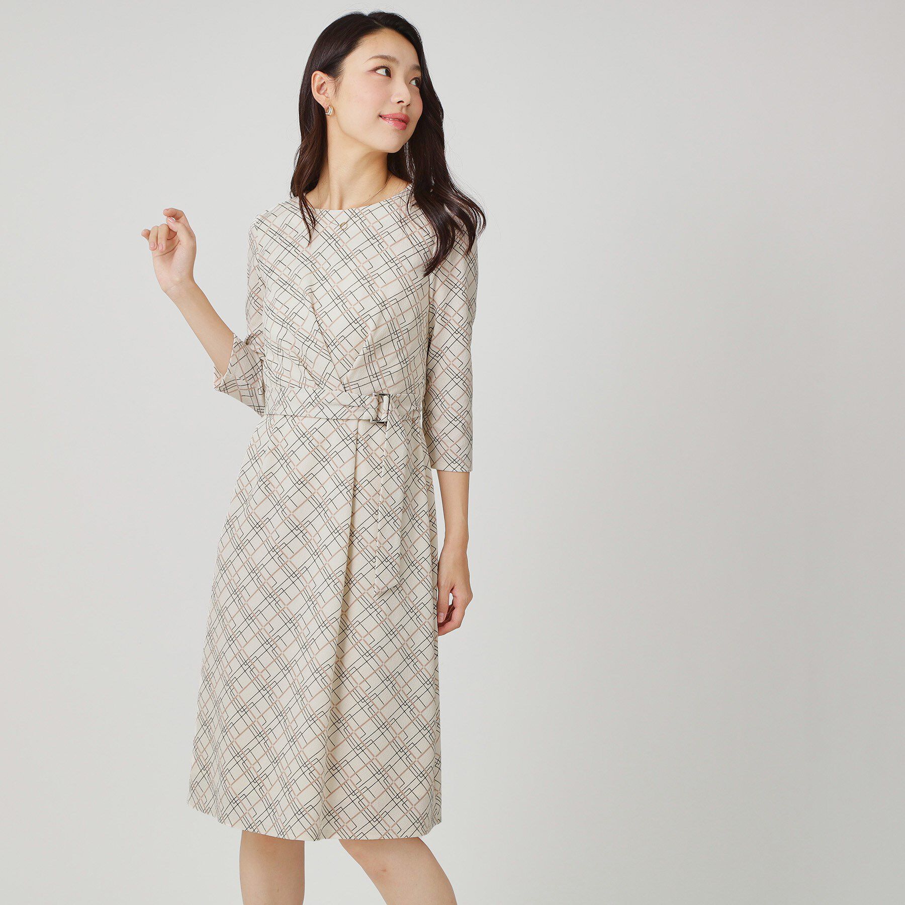 COUP DE CHANCE「【手洗い可／日本製】ジャージ素材のプリント柄ワンピース」|ワンピース|