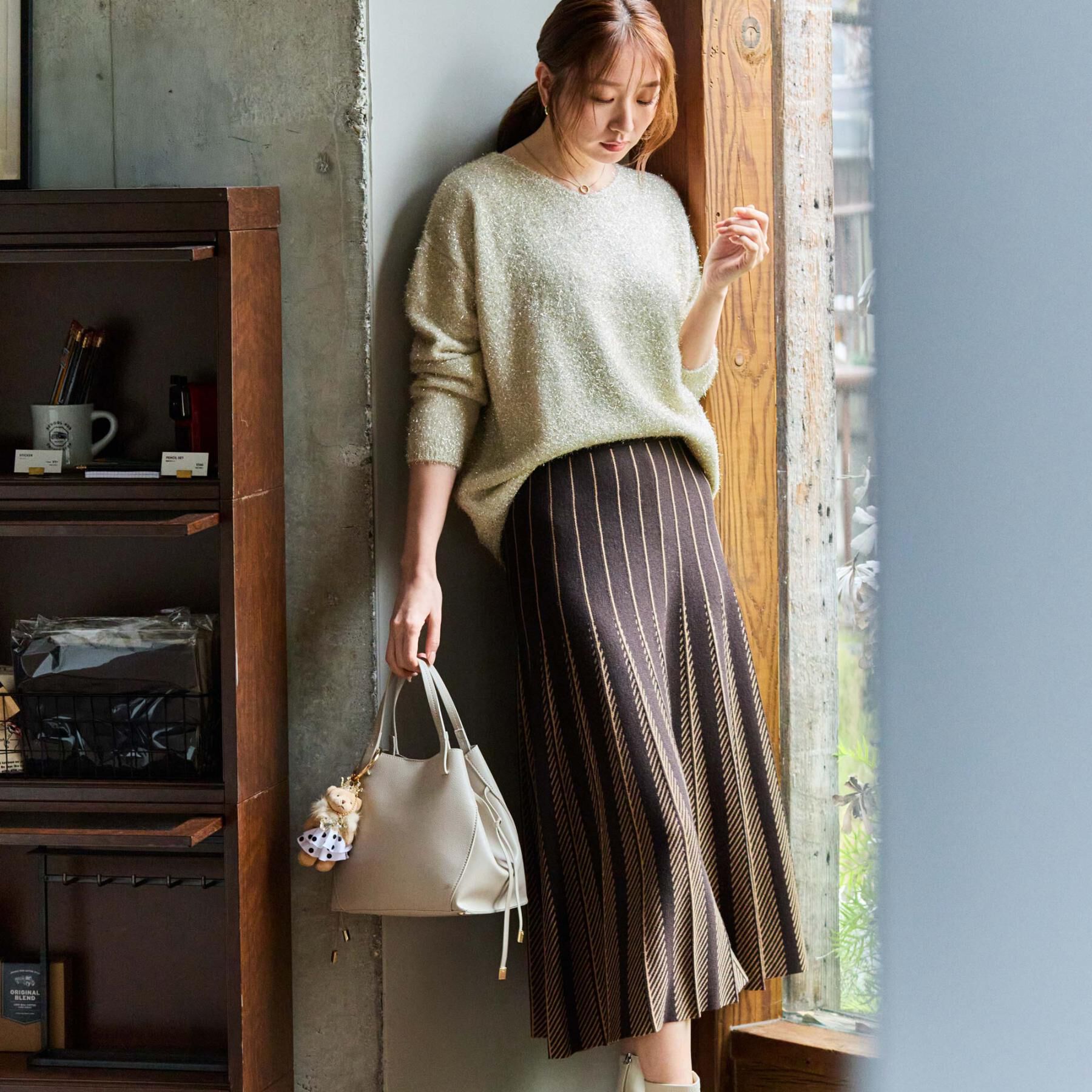 COUP DE CHANCE「【手洗い可】フェザーラメニットトップス」|ニット・セーター|