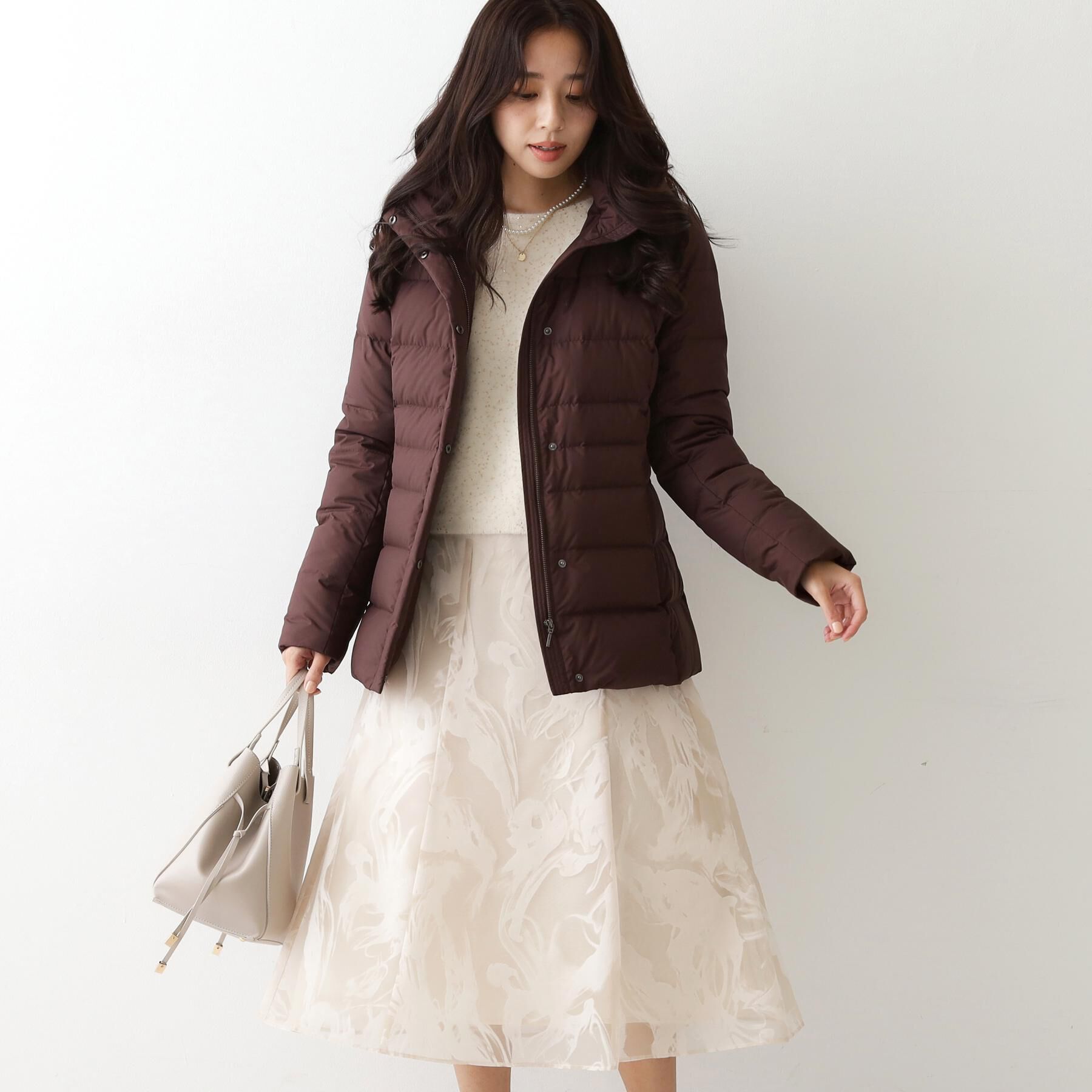 COUP DE CHANCE「【フランス産ホワイトダックダウン／FP800保温性◎／抗菌防臭／手洗い可】ミドル丈ダウンコート」|ダウン|