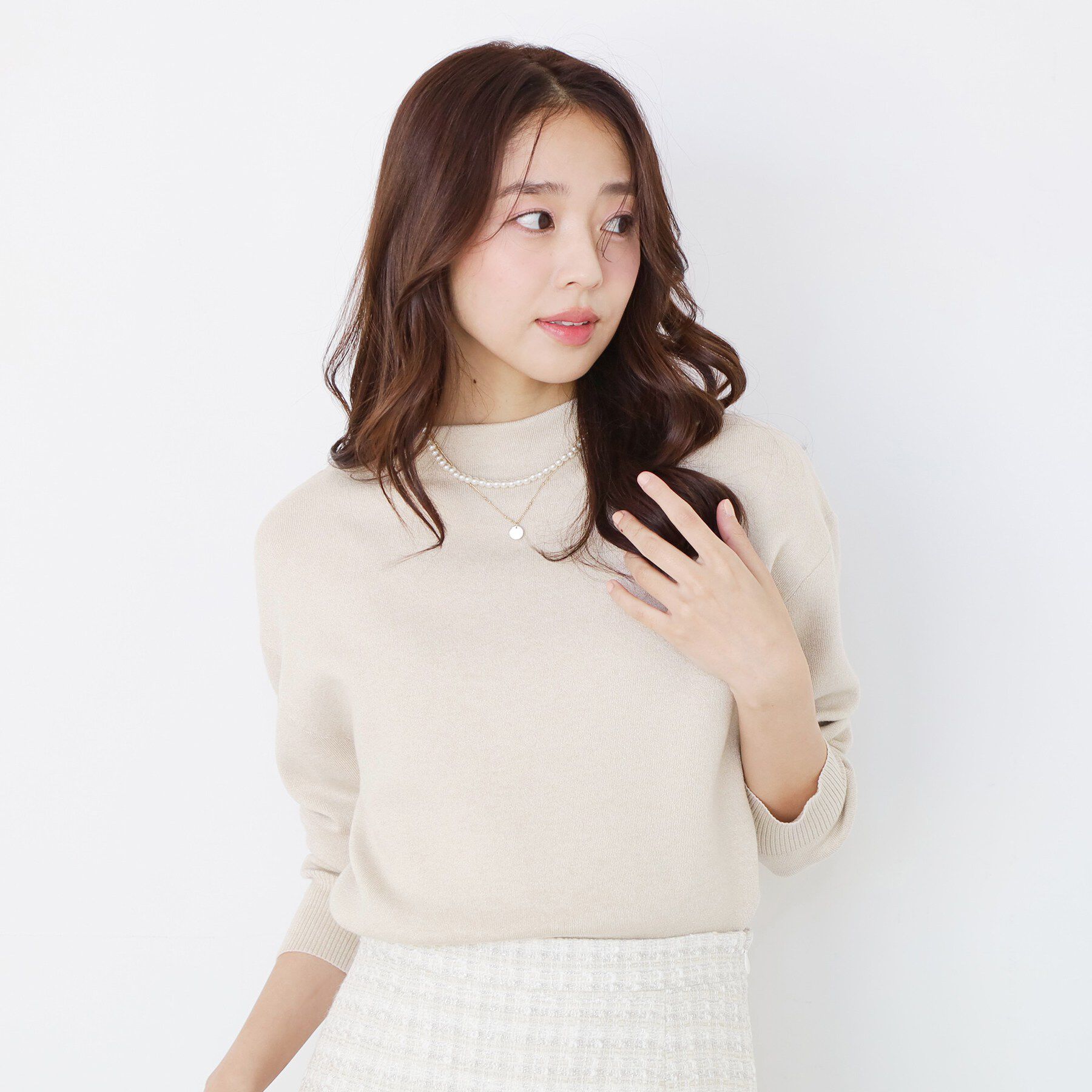 COUP DE CHANCE「【手洗い可】ラメ混ニットトップス」|ニット・セーター|