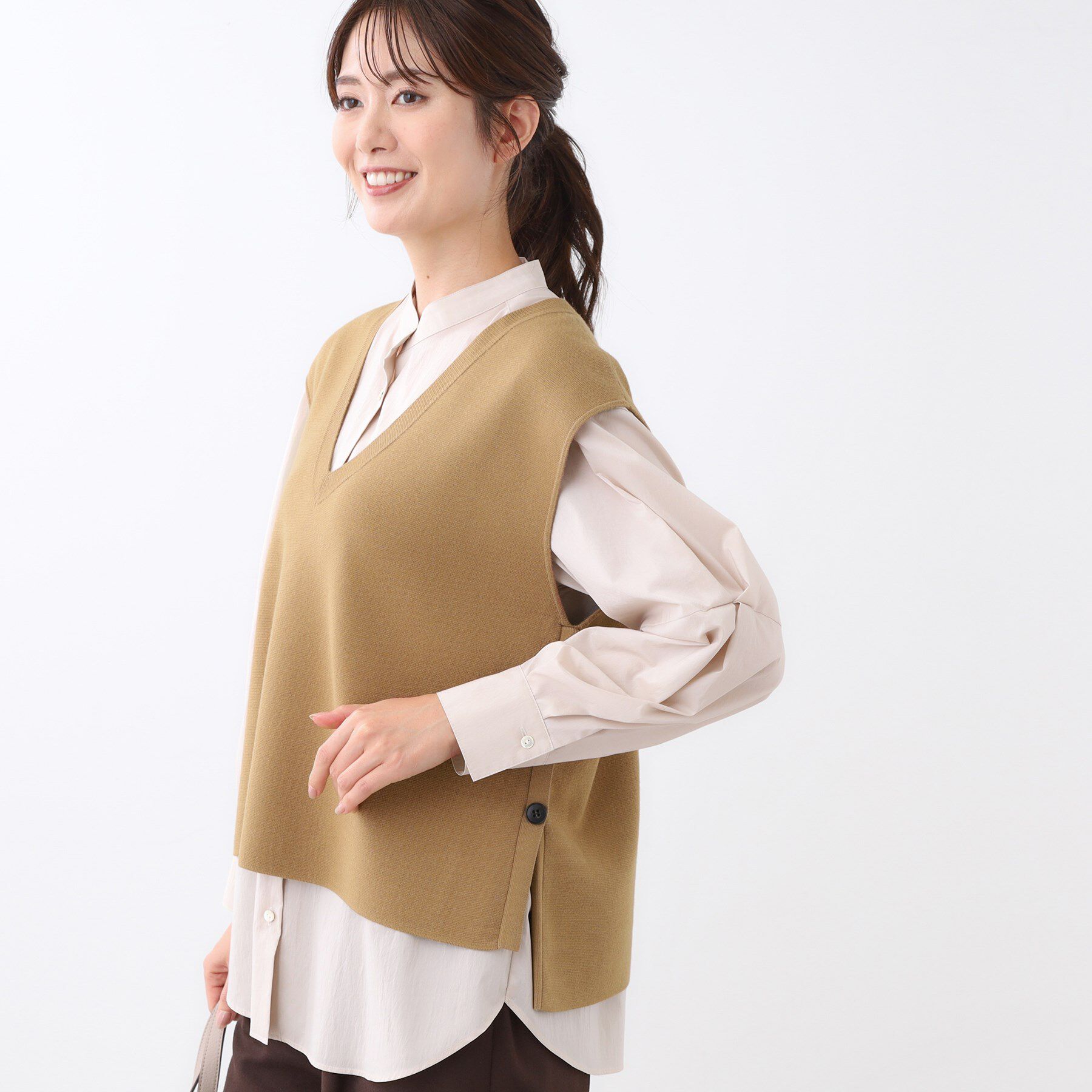 Reflect「【WEB先行カラーあり／セットアップ可】Vネックニットベスト」|ベスト・ジレ|