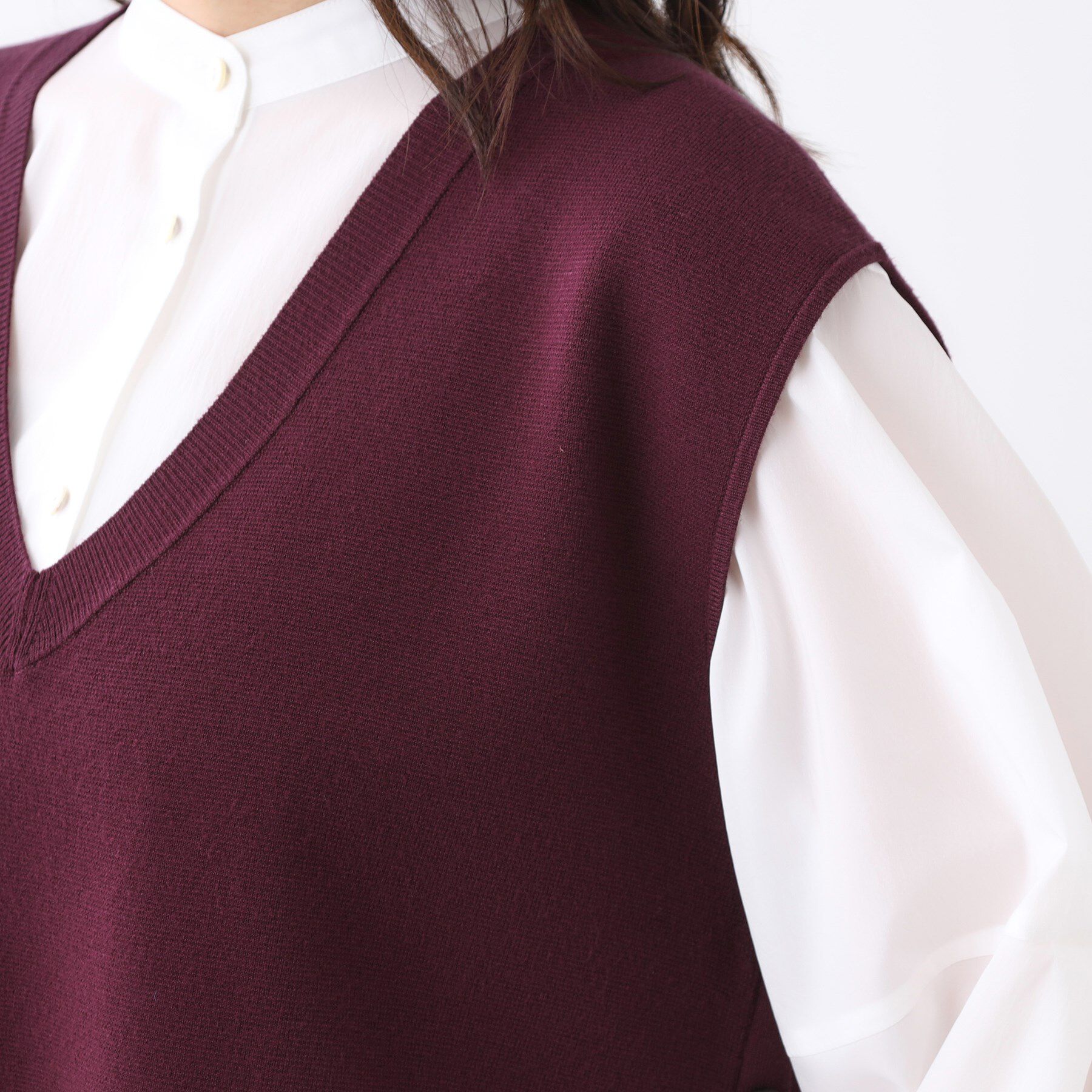 Reflect「【WEB先行カラーあり／セットアップ可】Vネックニットベスト」|ベスト・ジレ|