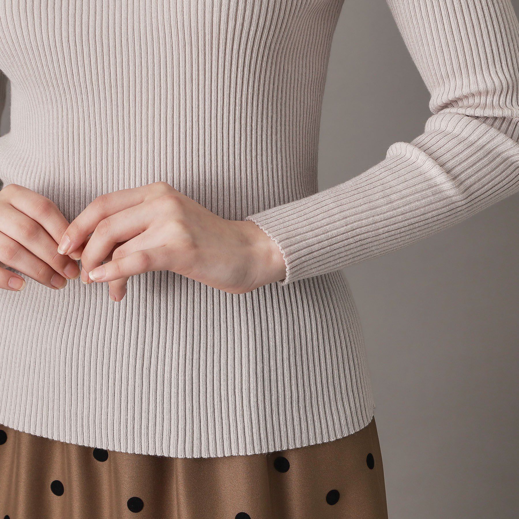 DRESSTERIOR「【CLASSY.12月号掲載】シルクブレンドメリノウールリブプルオーバー」|ニット・セーター|