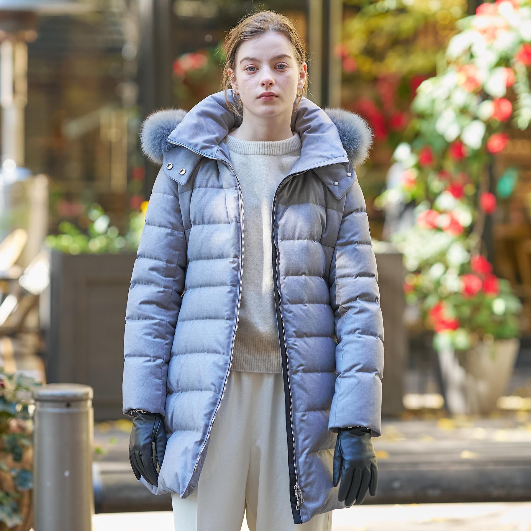 DRESSTERIOR「【CLASSY.12月号掲載/フード＆ファー取り外し可】ブルーFOXファー ホワイトグースダウン」|ダウン|