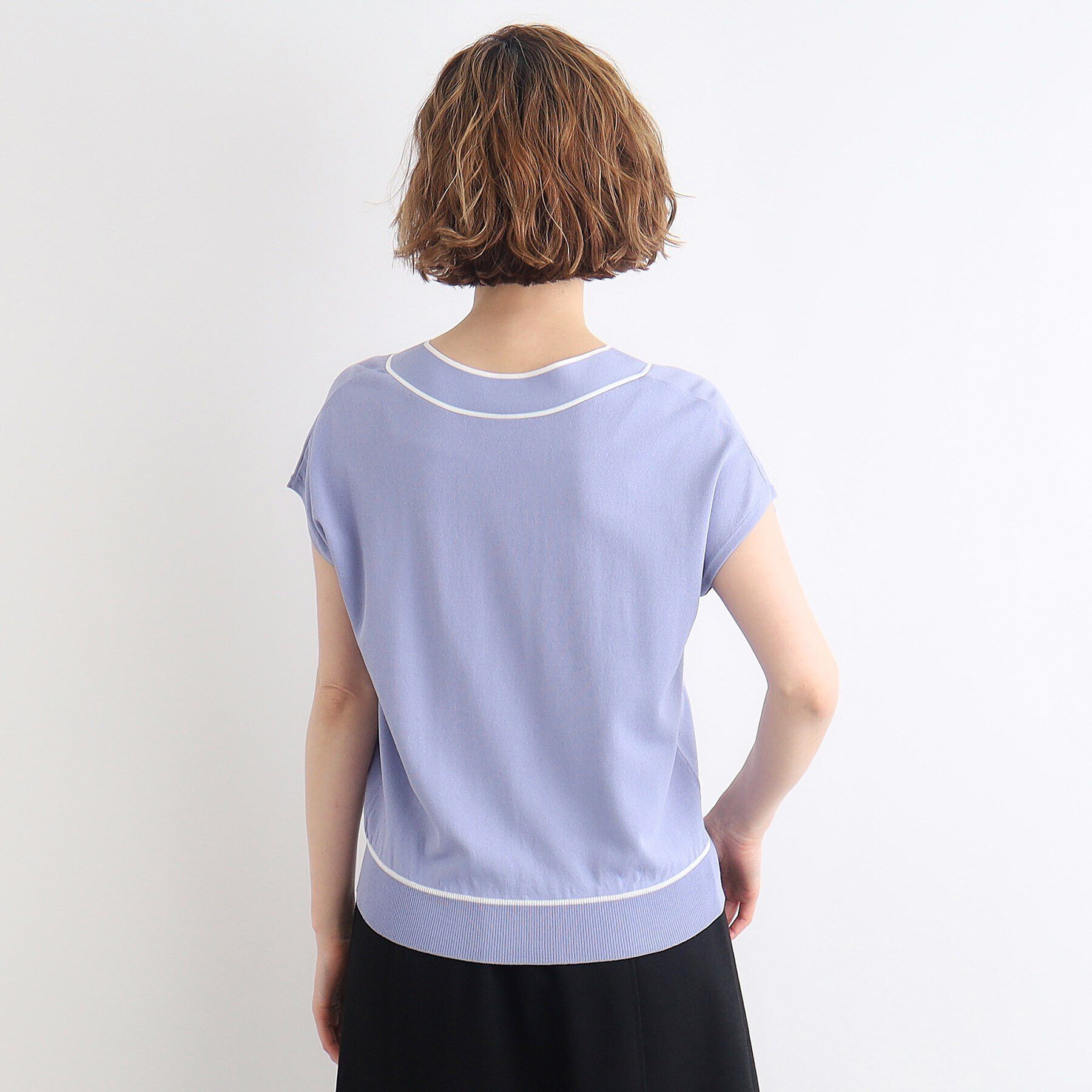 grove「【接触冷感／UV／抗ピル】取り外しパール調ピン付きボウタイニット」|ニット・セーター|