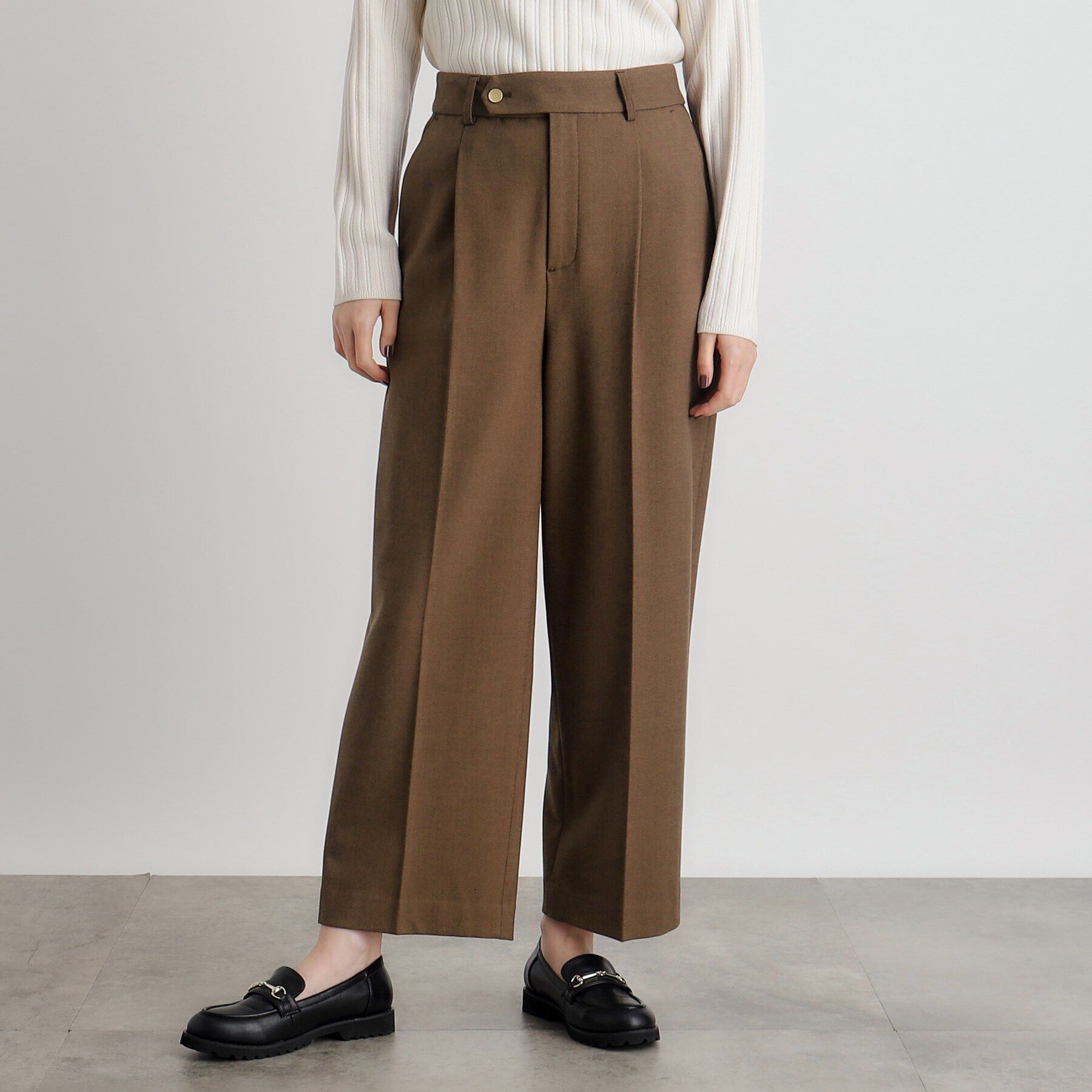 grove「シャークスキン裏起毛スラックスパンツ」|その他|