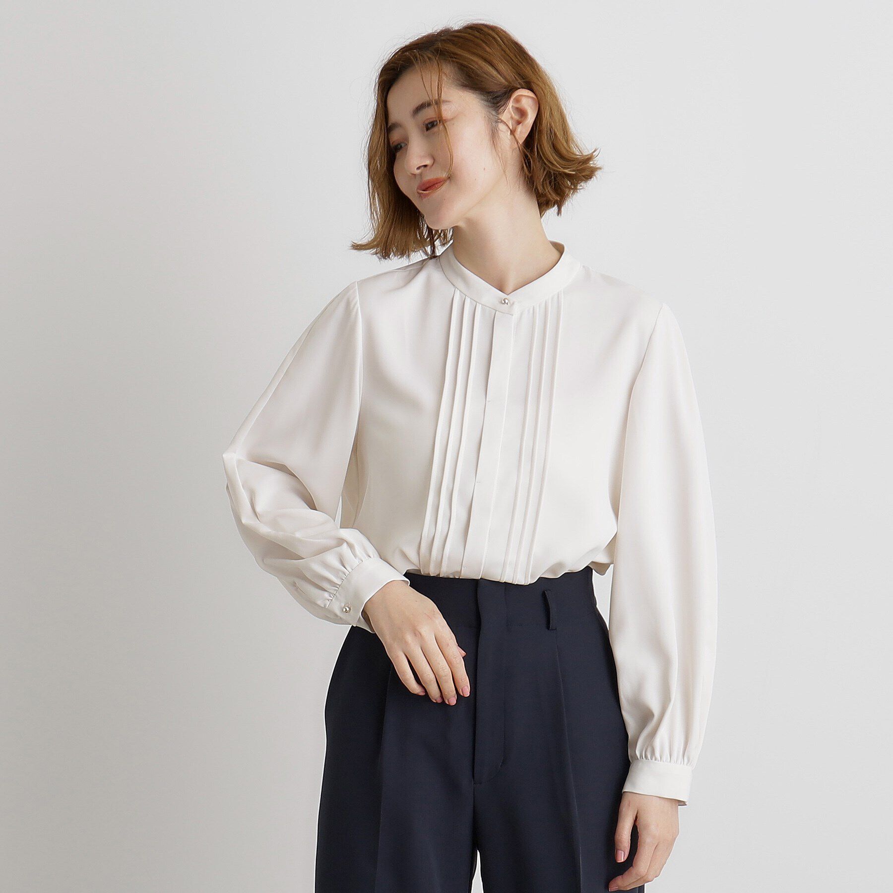 grove「2WAYタックスリーブブラウス」|シャツ・ブラウス|オフホワイト(003