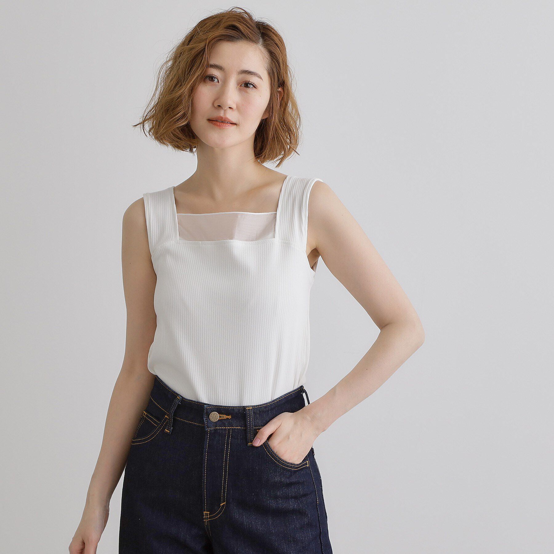 grove「シアードッキングタンクトップ」|キャミソール|