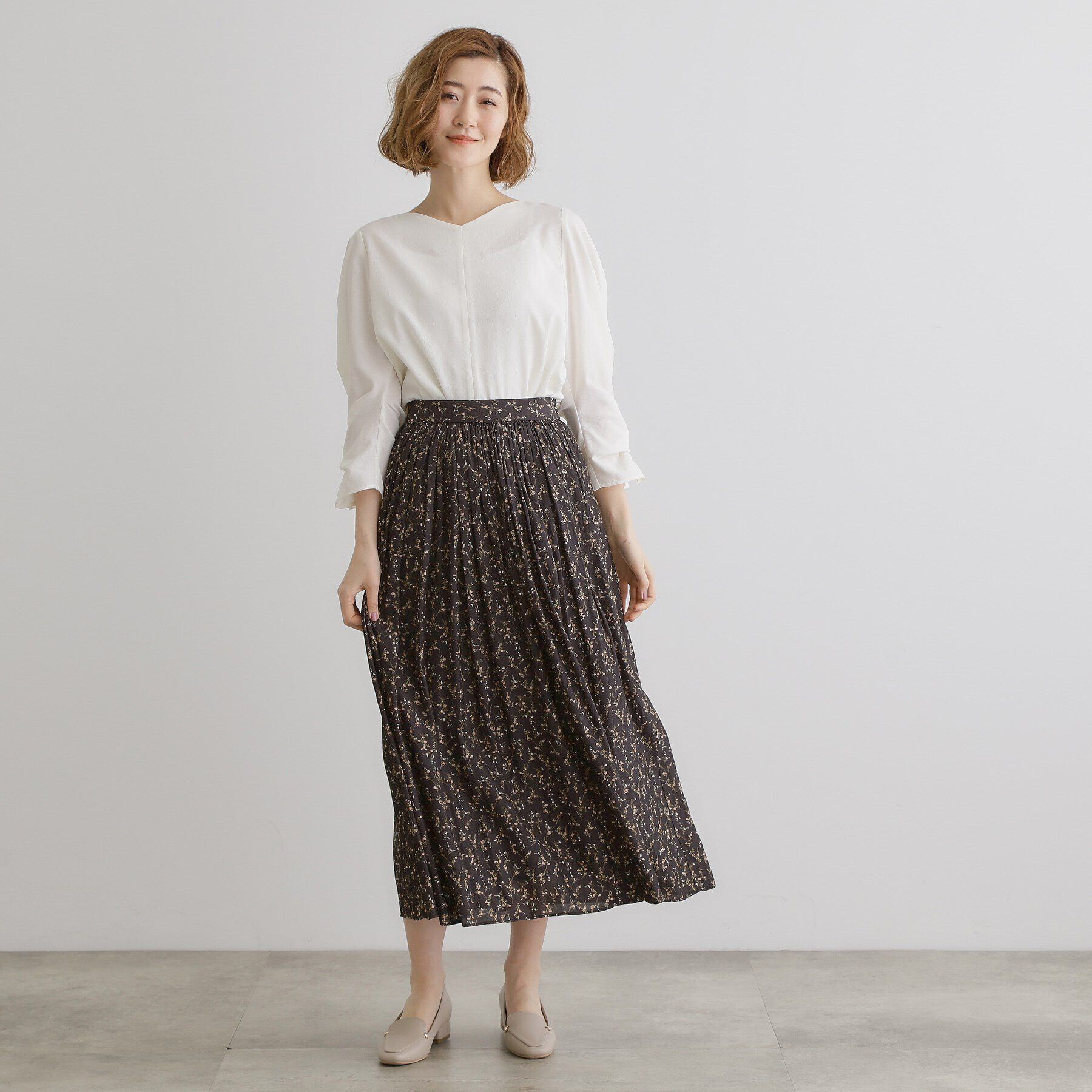 grove「割線サテンギャザースカート」|スカート|