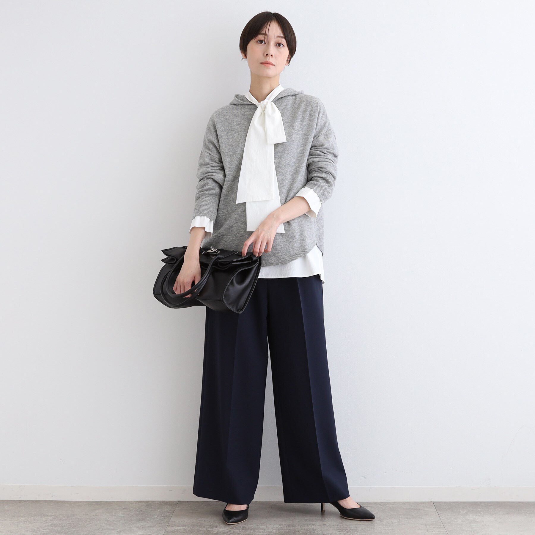 INDIVI「【カシミヤ混／洗える】フーディーニットパーカー」|ニット・セーター|