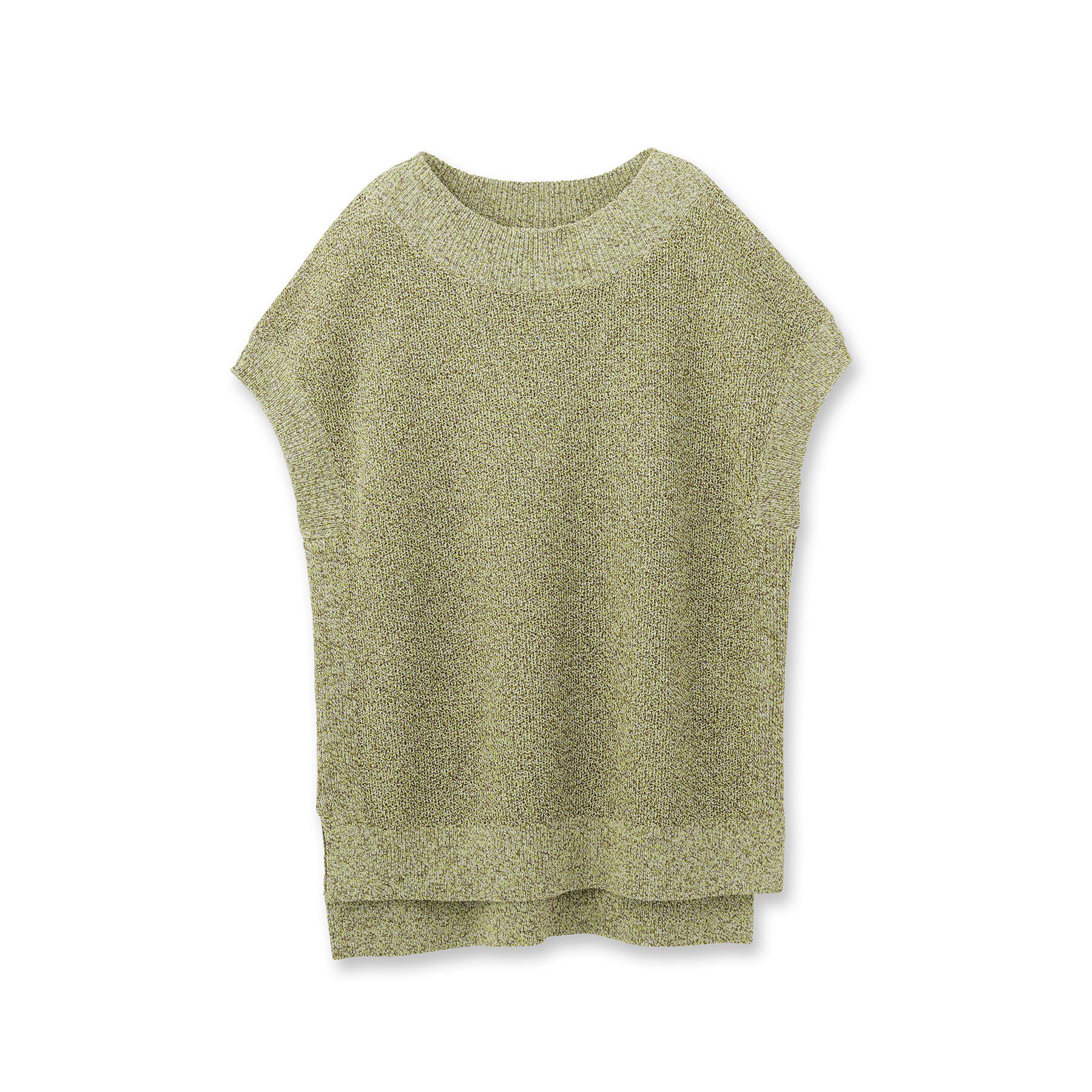 INDIVI「【和紙混素材】フレンチスリーブミックスカラーニット」|ニット・セーター|