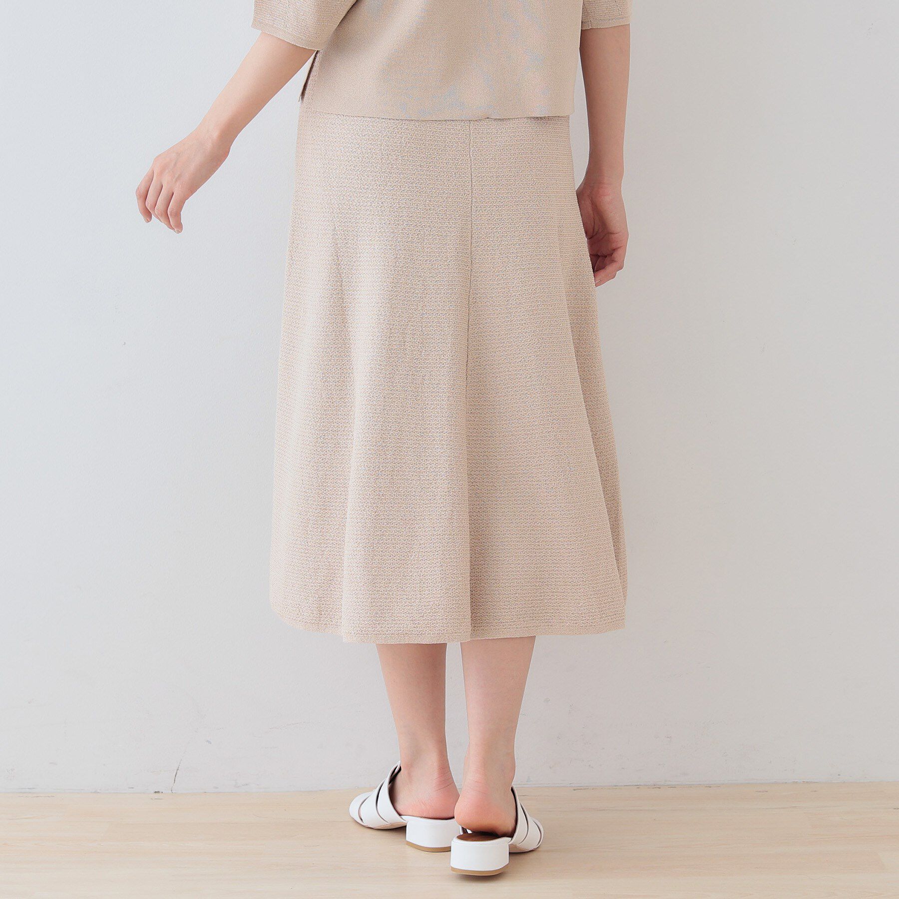 INDIVI「【洗える／和紙混素材／SETUP可能】フレアスカート」|スカート|