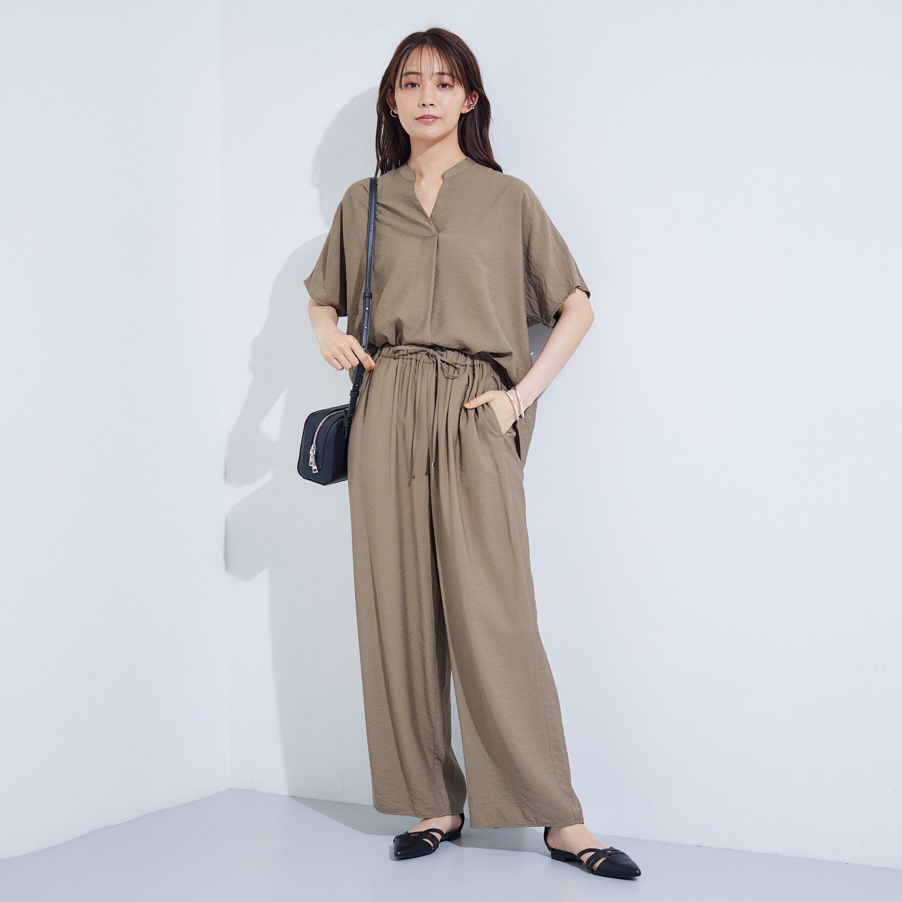 INDIVI「【洗える／UVケア／SETUP可能】スキッパードルマンブラウス」|シャツ・ブラウス|